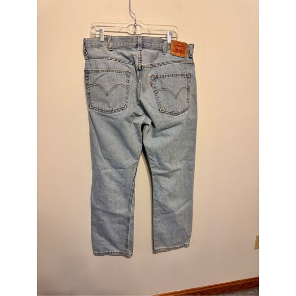 Levi’s 505 Men’s 38x32 Regular Fit Light Wash Blue Denim Jeans - Picture 5 of 8